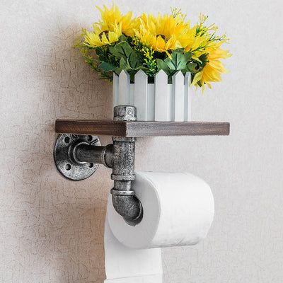 Estante de Tuberías de Hierro Forjado para Baño - Organizador de Toallas y Almacenamiento - Image 2