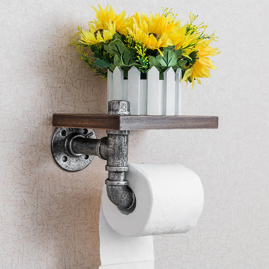 Estante de Tuberías de Hierro Forjado para Baño - Organizador de Toallas y Almacenamiento - Image 2