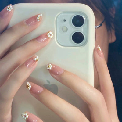 Uñas Postizas Removibles Diseño Fresa Corazón Mariposa Cortas - Image 50