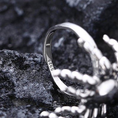 Anillo de Calavera Araña en Plata 925 Pulida - Image 4
