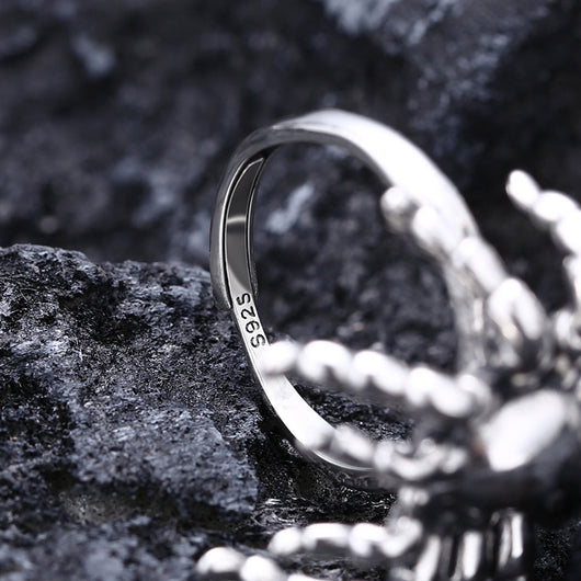 Anillo de Calavera Araña en Plata 925 Pulida - Image 4