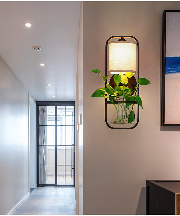 Lámpara Decorativa Hidropónica con Plantas Vivas - Diseño Minimalista para Dormitorio y Sala