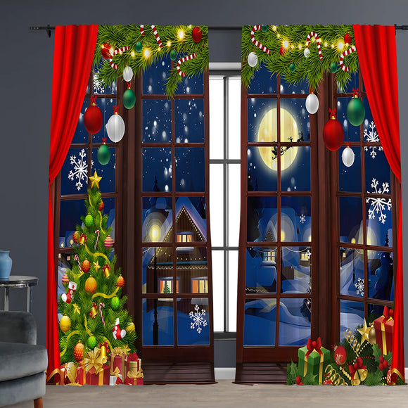 Cortinas Navideñas con Estampado Digital