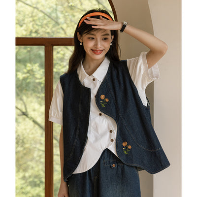 Blusa Floral con Bordado Ondulado Artístico e Irregular - Image 10