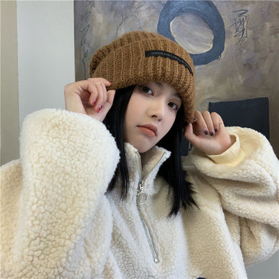 Gorro Mujer Invierno Lana con Detalle de Red Tendencia Cabezas Grandes - Image 6