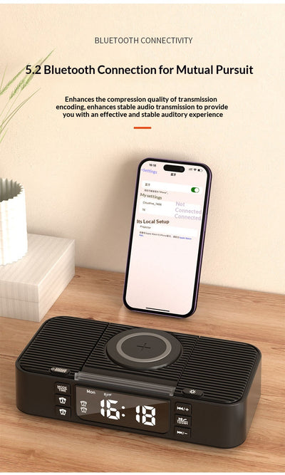 Lámpara Nocturna Inteligente con Carga Inalámbrica y Parlantes Bluetooth Duales - Image 25
