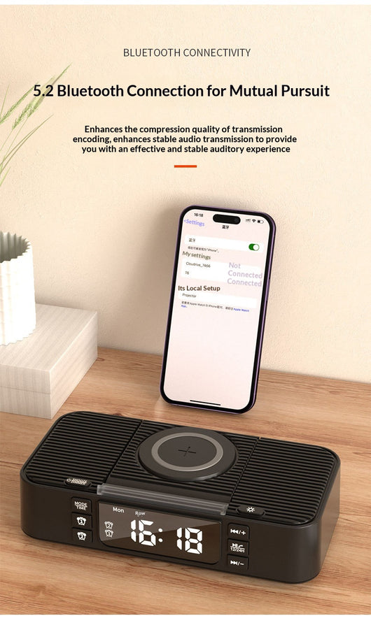 Lámpara Nocturna Inteligente con Carga Inalámbrica y Parlantes Bluetooth Duales - Image 25