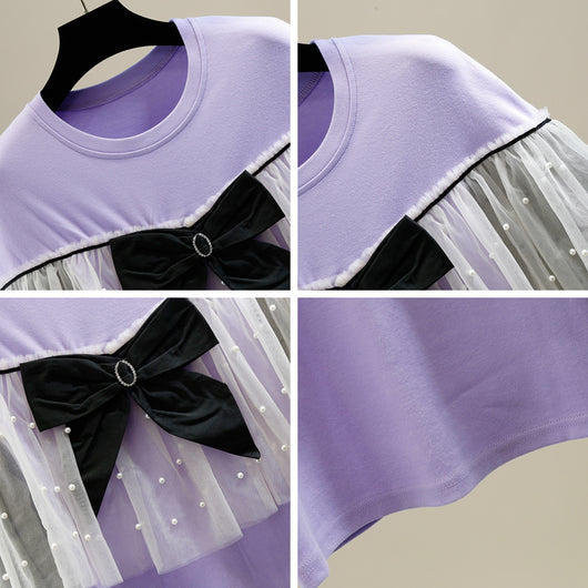 Playera Estilo Occidental con Detalle de Moño 3D Versátil - Image 2