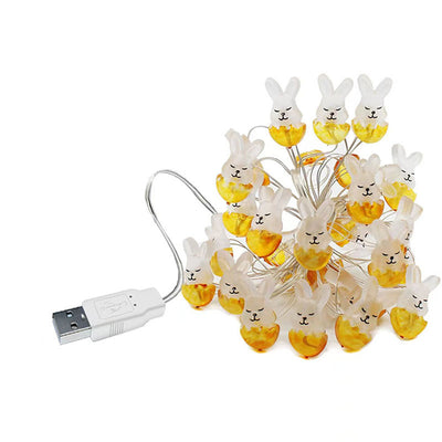 Guirnalda Luminosa Decorativa Forma Zanahoria y Conejo para Pascua - Image 5