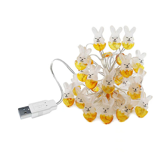 Guirnalda Luminosa Decorativa Forma Zanahoria y Conejo para Pascua - Image 5