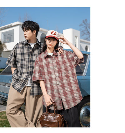 Camisa Casual Retro Americana de Manga Corta Unisex - Image 12