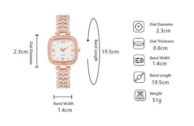 Reloj de Pulsera Cuadrado Diamante para Mujer - Lujo y Elegancia - Image 13