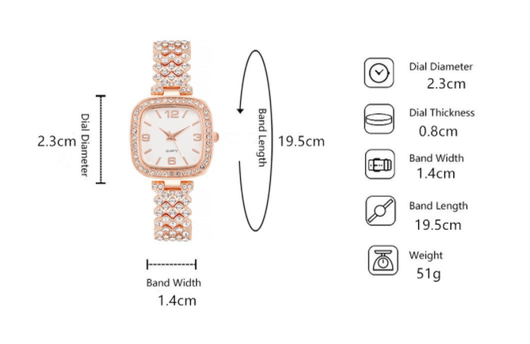 Reloj de Pulsera Cuadrado Diamante para Mujer - Lujo y Elegancia - Image 13