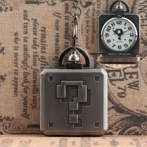 Reloj de Bolsillo Vintage Cuadrado con Signo de Interrogación en Colores Retro - Image 10