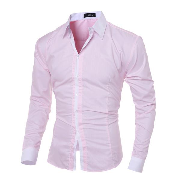 Camisas Casuales Ajustadas de Manga Larga para Hombre