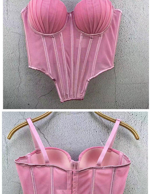 Corpiño de Encaje Mesh Estilo Francés - Diseño Trasero Plástico para Usar como Prenda - Image 19