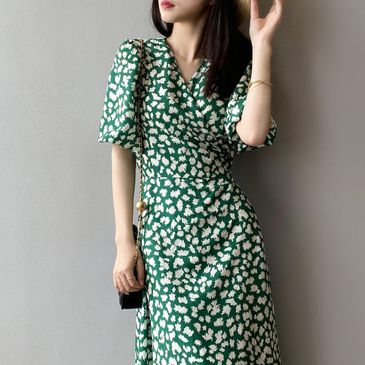 Vestido Escote V Floral Bosque Francés para Mujer Verano - Image 10