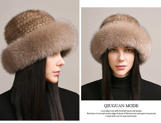 Gorro de Visón Trenzado para Mujer - Abrigo Elegante de Invierno - Image 13
