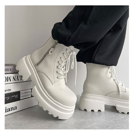Botas Martin de Cuero para Otoño e Invierno - Zapatos Altos Forrados en Felpa para Hombre - Image 2