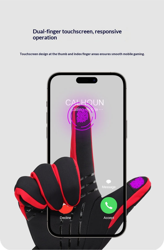Guantes de Ciclismo con Forro Polar, Cálidos y Compatibles con Pantalla Táctil - Image 8