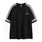Camiseta de Hombre a Rayas con Cordones y Manga Corta