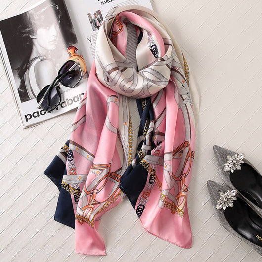 Pañuelo de Seda Estampado Satinado - Protección Solar y Elegancia - Image 17