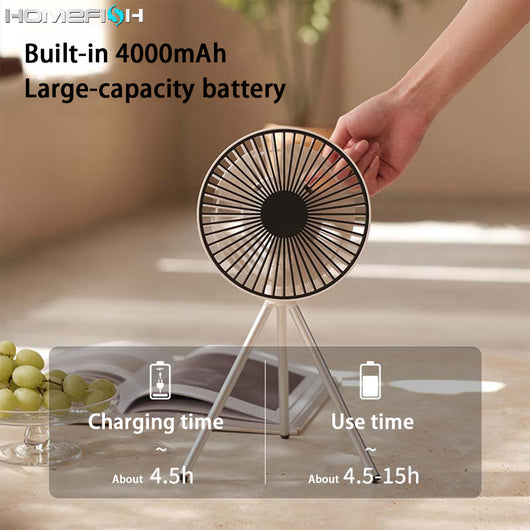 Ventilador Portátil de Camping con Trípode - Colgable para Tienda de Campaña - Image 5