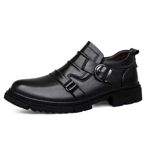 Zapatos de Cuero Genuino para Hombre con Suela Gruesa Reforzada