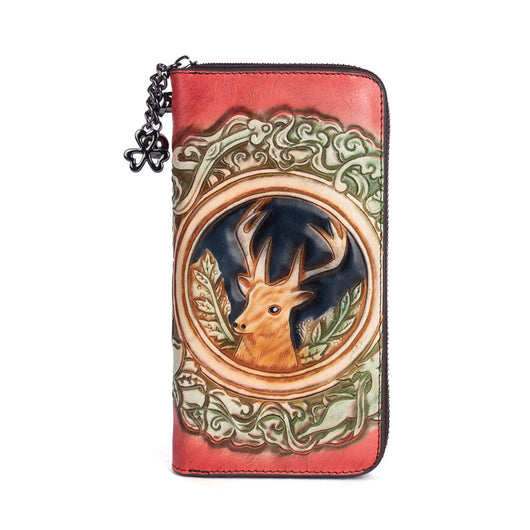 Billetera Larga de Cuero Genuino para Mujer con Diseño de Venado Artesanal - Image 10