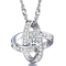 925 Sterling Plateado Necklace For Women Forever Heart AAA Zircon Mosaic Necklaces & Pendants Gift 45cmSmall