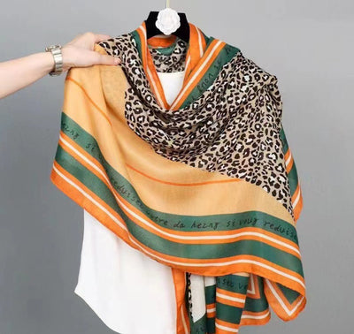 Pashmina de Algodón y Lino Estampada - Chal Abrigador Versátil - Image 12