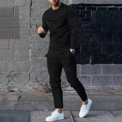 Conjunto Elegante de Pantalón y Camiseta Manga Larga para Hombre - Image 5