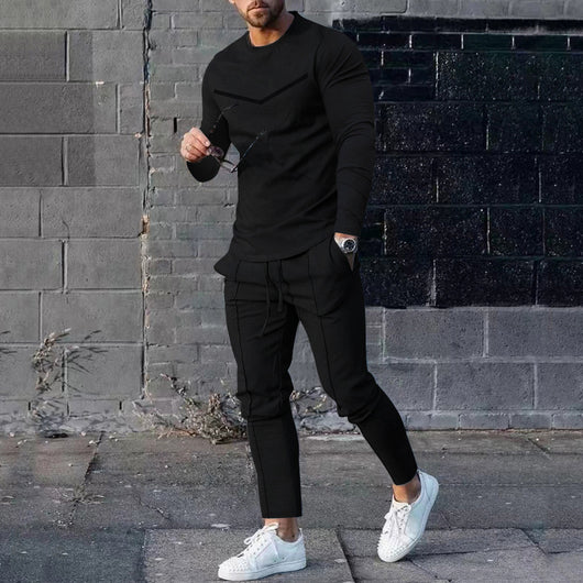 Conjunto Elegante de Pantalón y Camiseta Manga Larga para Hombre - Image 5