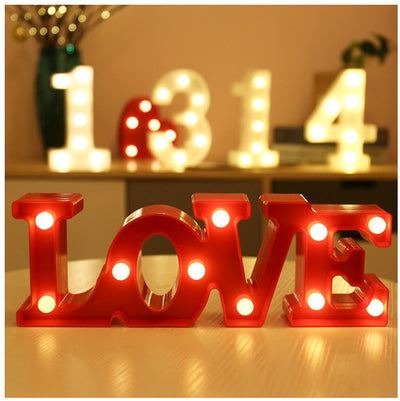 Letras y Números LED Luminosos para Decoración - Lámpara de Batería Romántica - Image 88