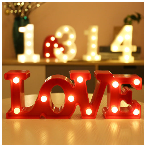 Letras y Números LED Luminosos para Decoración - Lámpara de Batería Romántica - Image 88