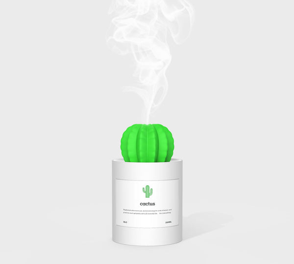 Humidificador Ultrasónico con Difusor de Aromas LED Cactus - Purificador de Aire Portátil USB
