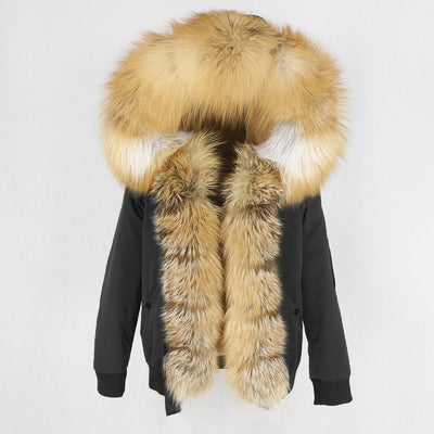 Parka con Forro de Piel de Mapache Desmontable - Abrigo Térmico Grueso - Image 16