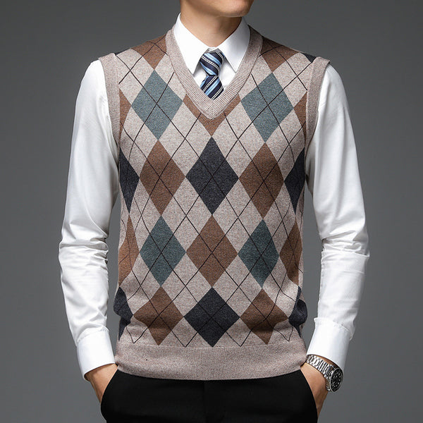 Chaleco de Punto sin Mangas V-neck para Hombre - Otoño e Invierno - Image 6