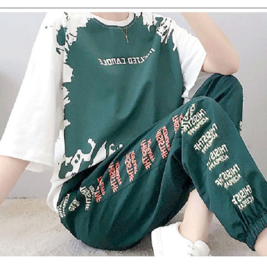 Conjunto Deportivo Casual Mujer: Pantalón Harem Suelto y Camiseta Manga Corta Verano - Image 5