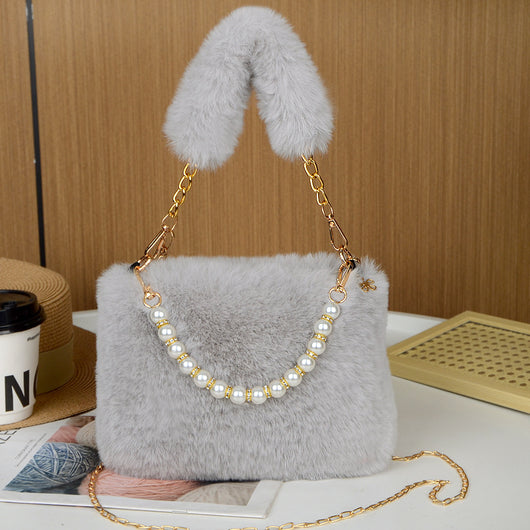 Bolso Bandolera de Peluche con Cadena de Moda - Image 17