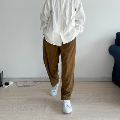 Pantalón de Pana Beige Cintura Ajustable - Image 9