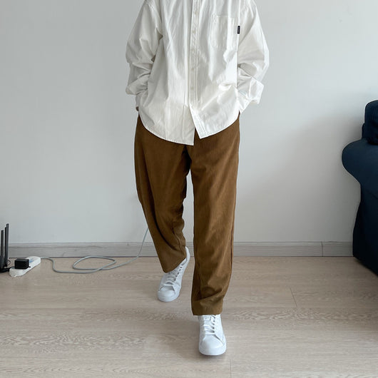 Pantalón de Pana Beige Cintura Ajustable - Image 9
