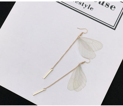 Aretes de Mariposa con Borlas de Plumas Largas - Image 11