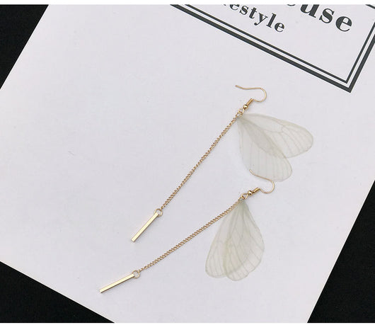 Aretes de Mariposa con Borlas de Plumas Largas - Image 11