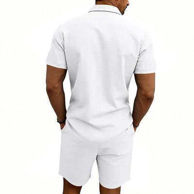 Conjunto de Shorts y Camiseta de Lino para Hombre - Ajuste Relajado - Image 24