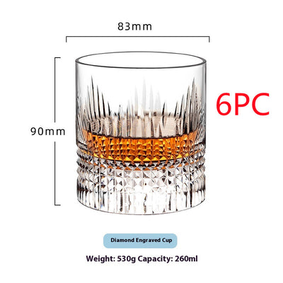 Vaso de Whiskey de Cristal Tallado a Mano - Diseño Lujo Ligero con Boca Ancha - Image 24