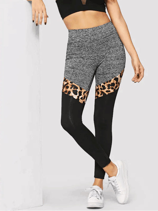Leggings Deportivos Estampado Leopardo Gris y Negro - Image 6