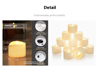 Set de 12 Velas LED sin Llama con Efecto Parpadeante para Confesionarios - Image 6