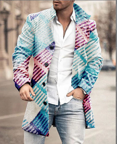 Abrigo Casual de Lana para Hombre con Cuello Alto y Bolsillos - Image 16