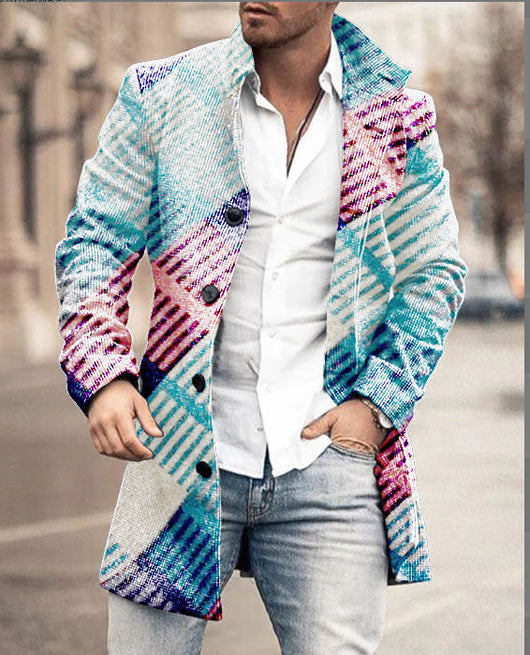 Abrigo Casual de Lana para Hombre con Cuello Alto y Bolsillos - Image 16